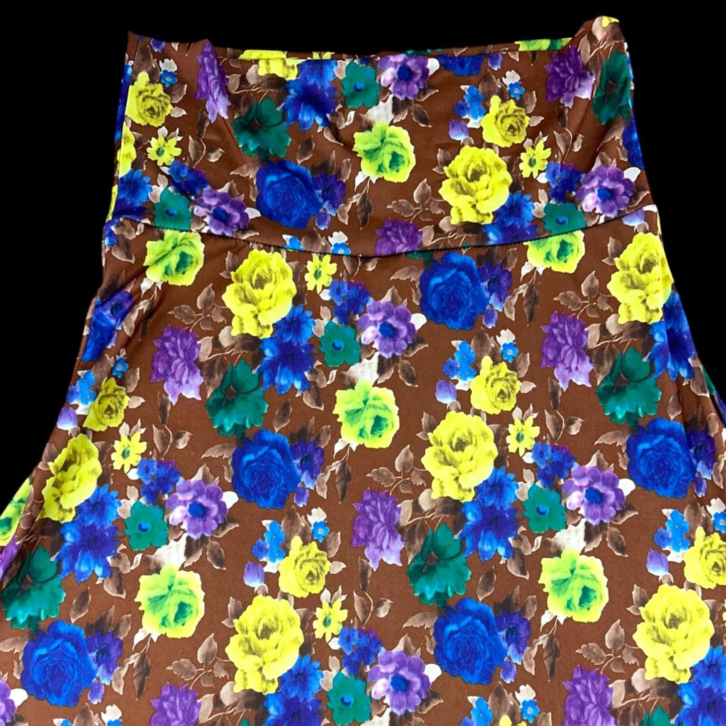 LuLaRoe Y2K Boho Whimsigoth Floral Strapless Maxi Dress or Fold Over Skirt Brown