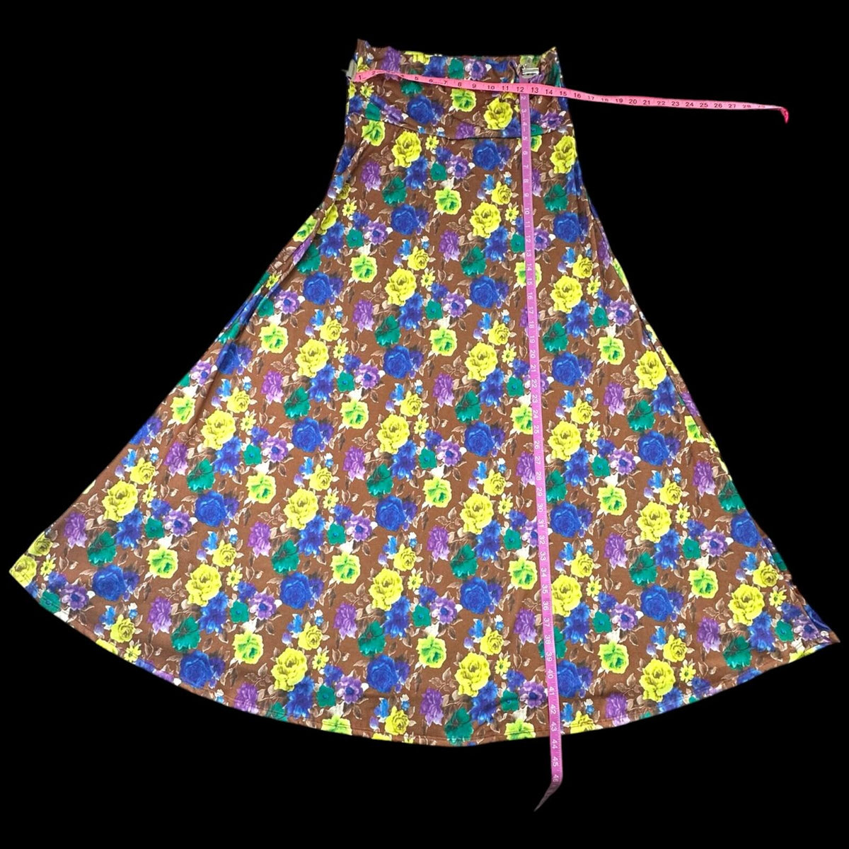 LuLaRoe Y2K Boho Whimsigoth Floral Strapless Maxi Dress or Fold Over Skirt Brown