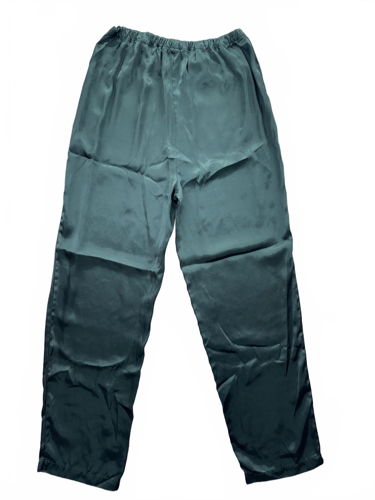 Teal Green Satin Lounge Pants Pajamas Comfortable Stylish