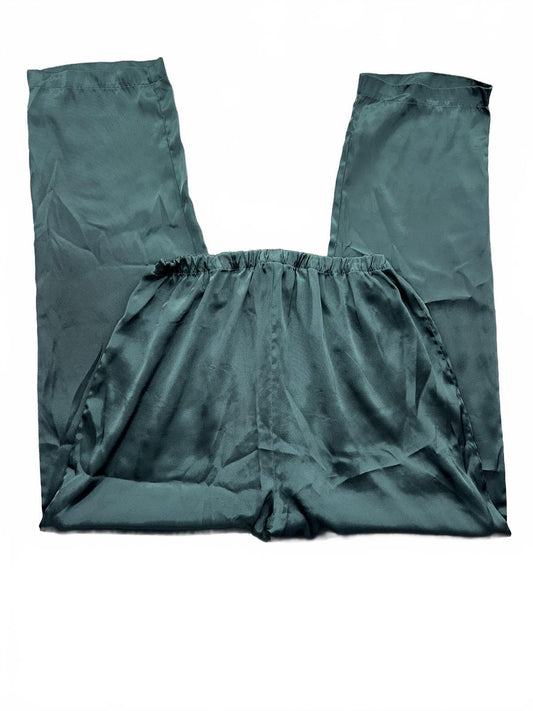 Teal Green Satin Lounge Pants Pajamas Comfortable Stylish