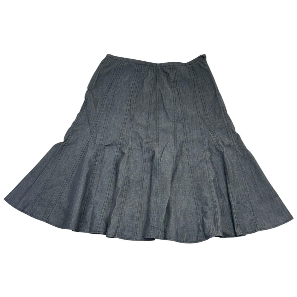 Zac & Rachel 90s Minimalist Dark Academia Charcoal Gored Midi Skirt