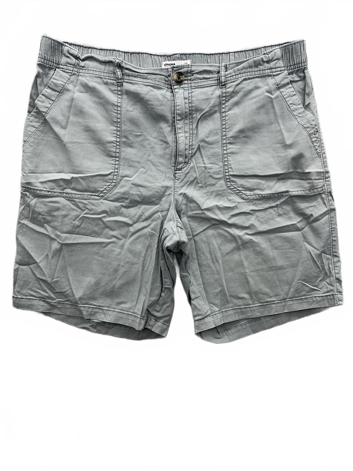 Sonoma Gray Cargo Shorts Elastic Waistband Casual