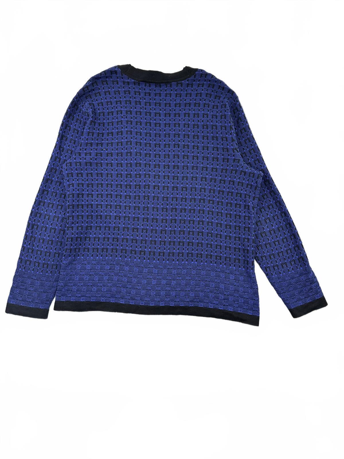 CJ Banks Blue and Black Textured Open Front Cardigan Boho Y2K Vintage