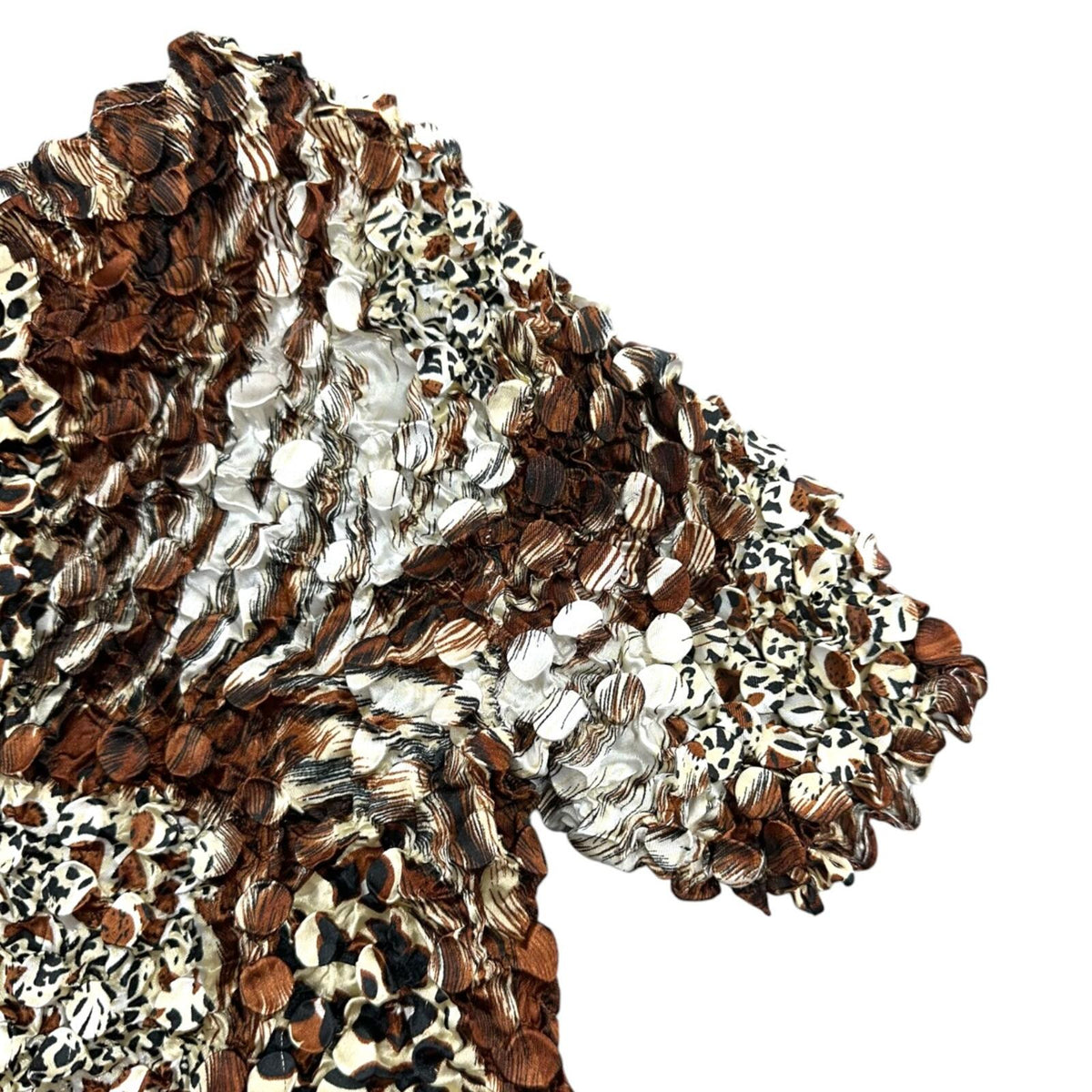 Mixed Animal Print Bubble Popcorn Top