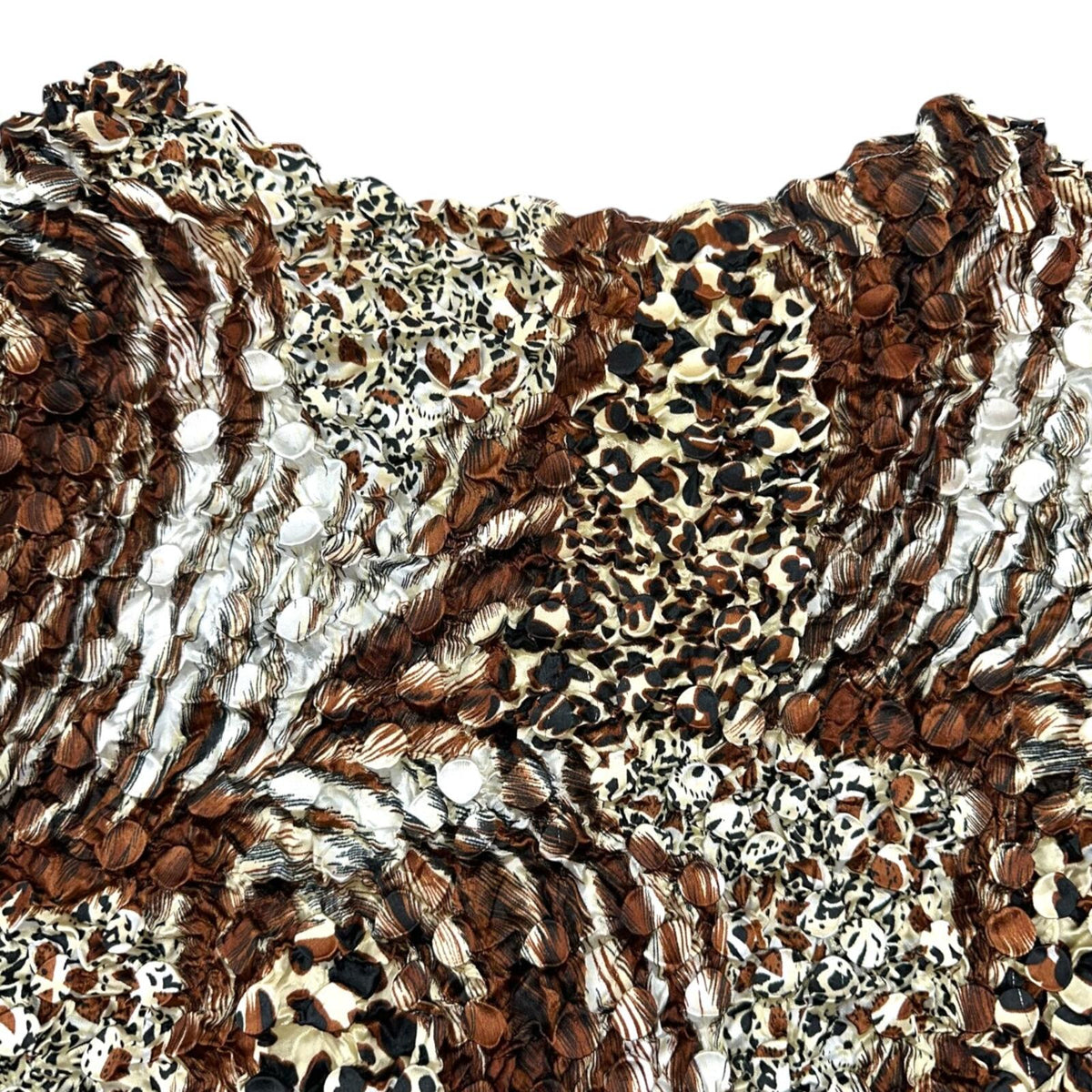 Mixed Animal Print Bubble Popcorn Top