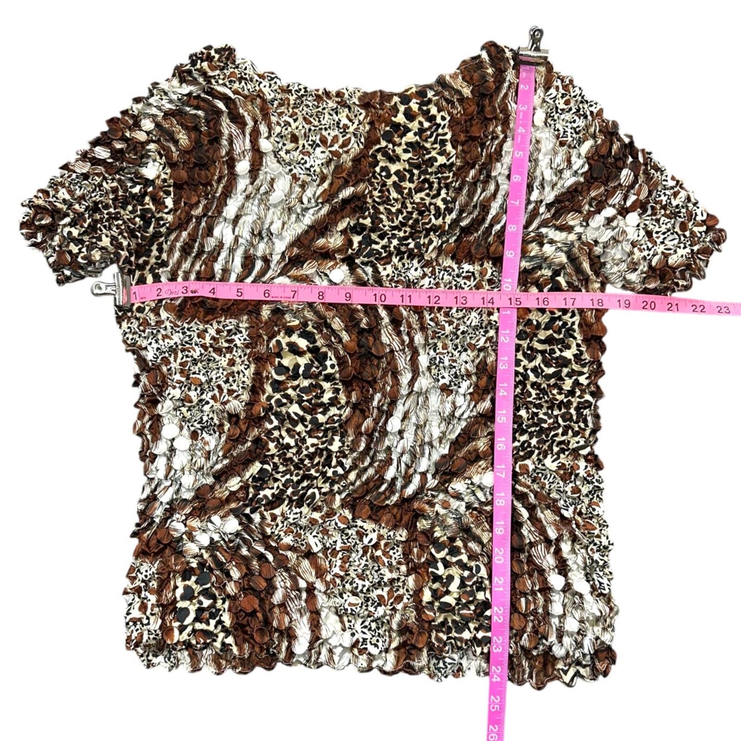 Mixed Animal Print Bubble Popcorn Top