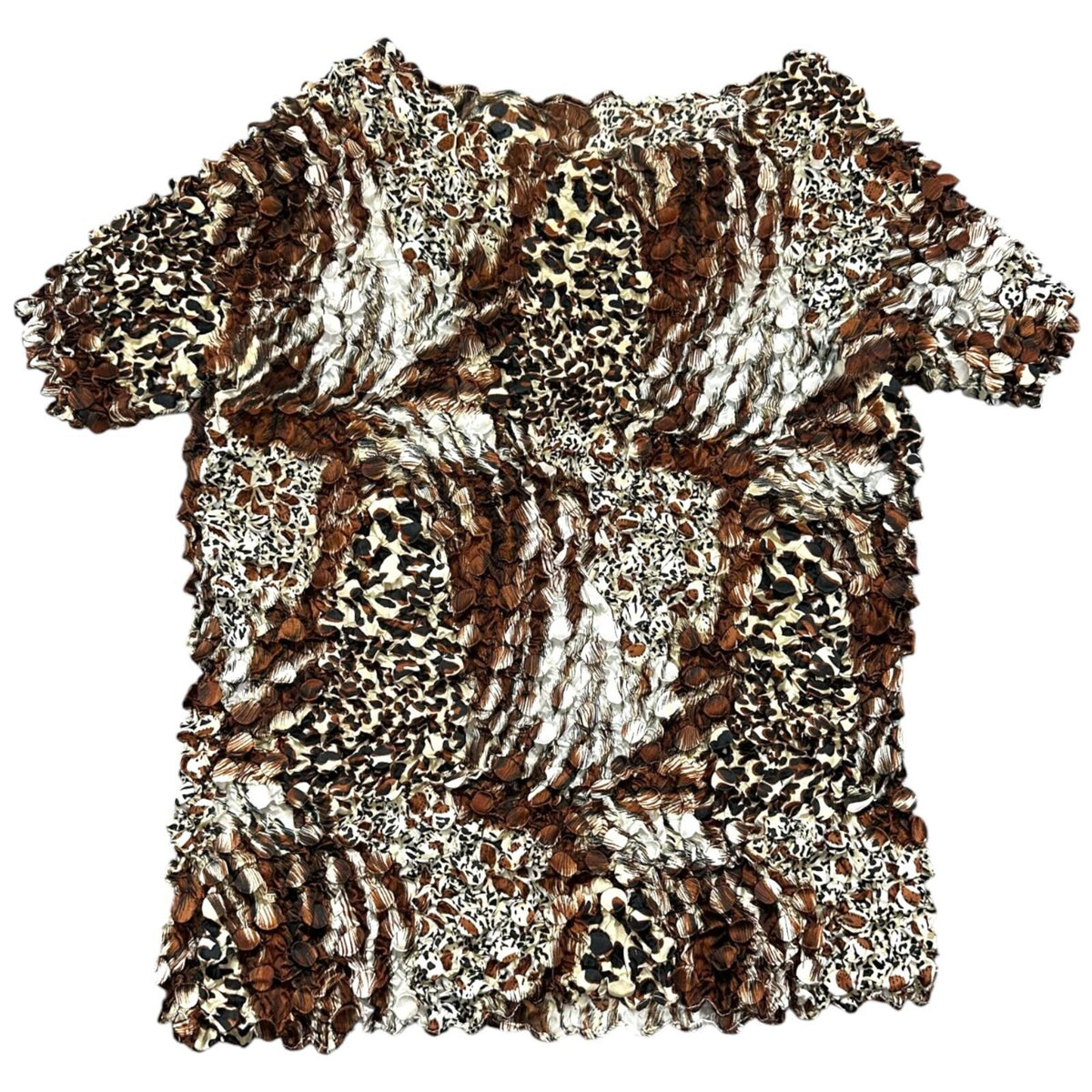 Mixed Animal Print Bubble Popcorn Top