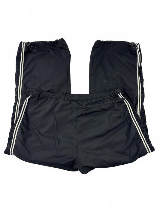 The Limited Stretch Black Y2K Sporty Track Pants with White Side Stripes