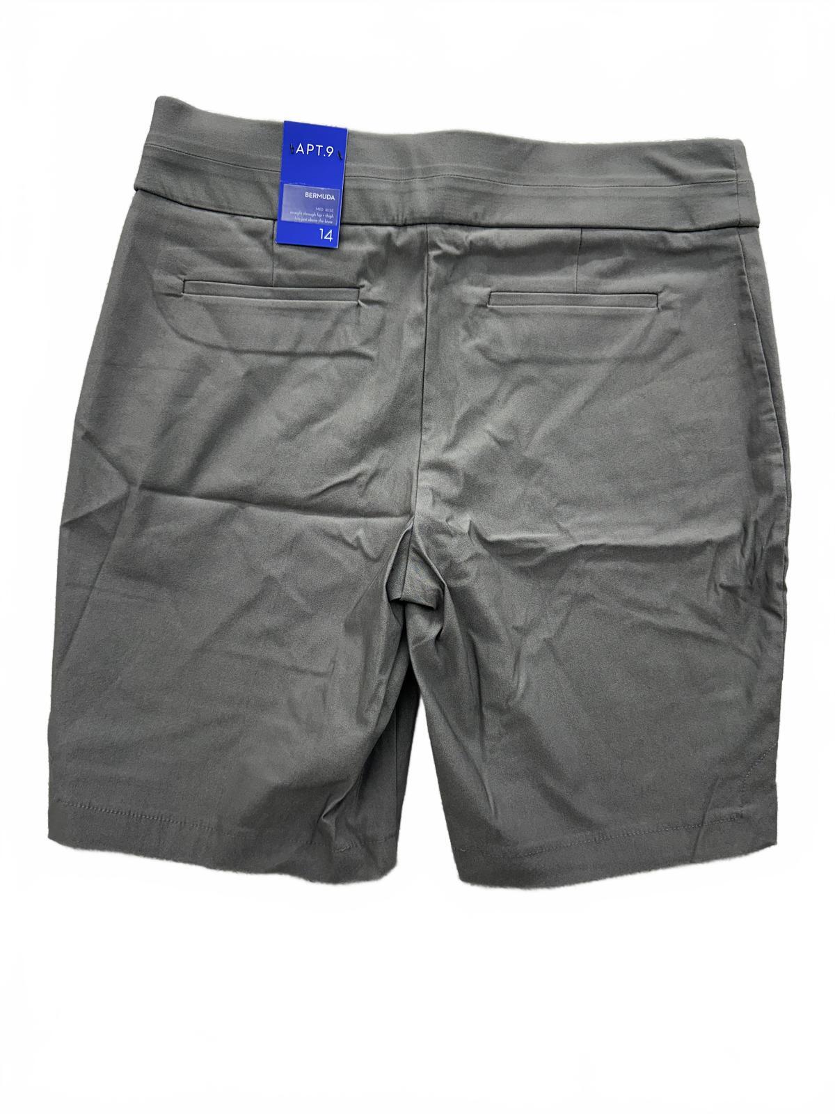 NWT APT.9 Brynn Bermuda Shorts Gray Haze Mid Rise Straight Hip Thigh