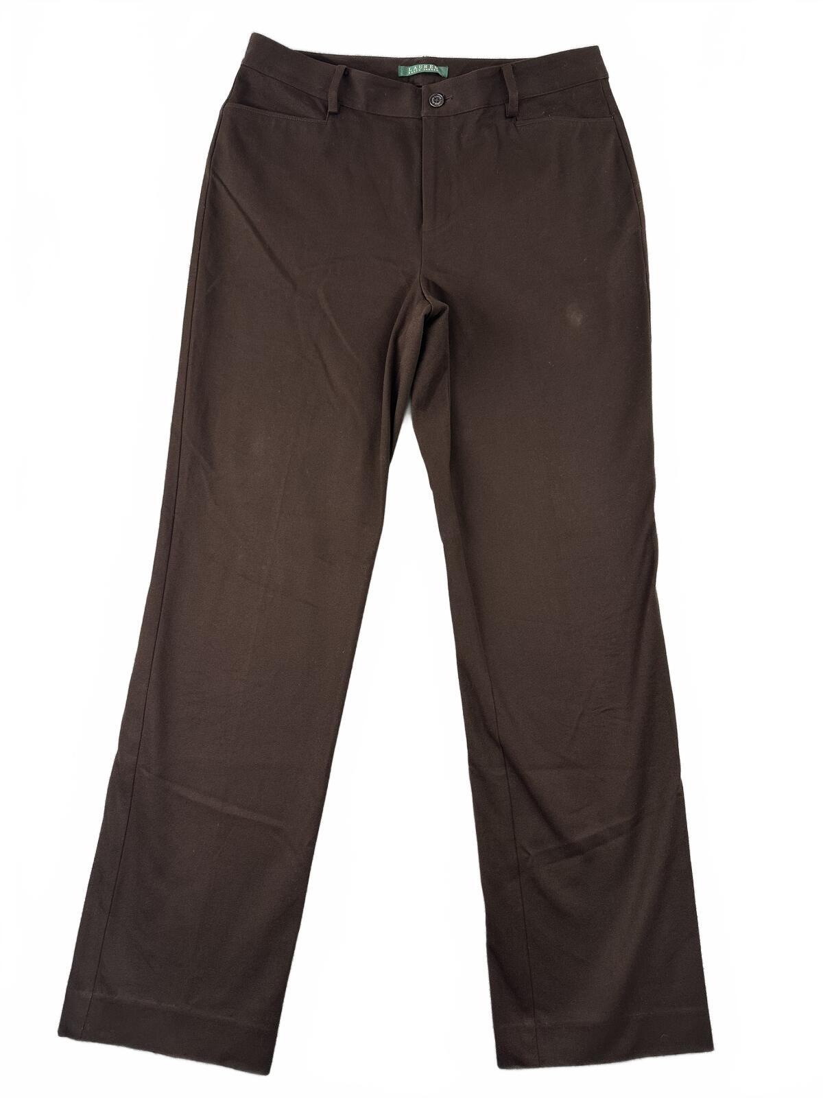Lauren Ralph Lauren Brown Tailored Trouser Pants Straight Leg Officewear