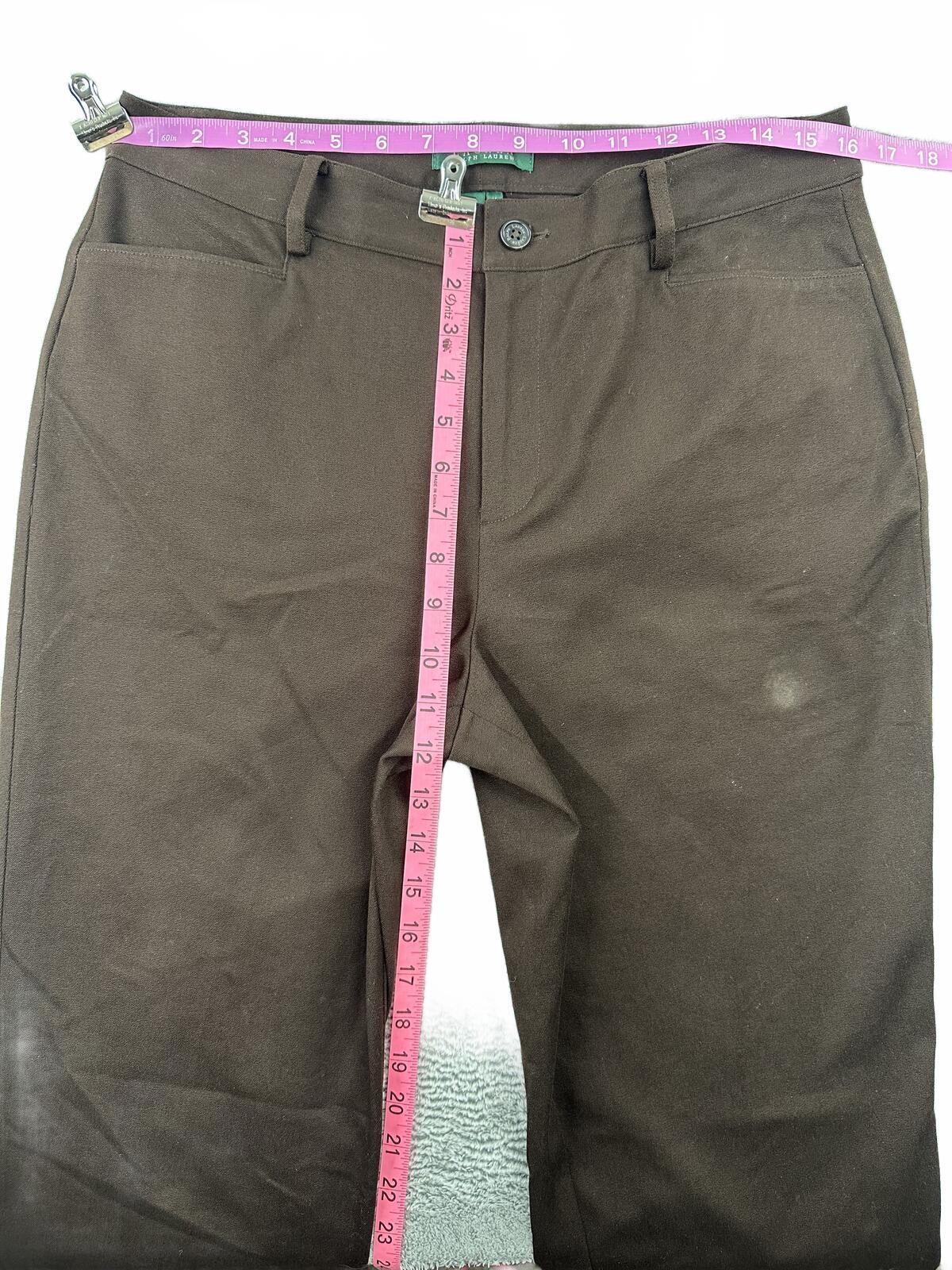 Lauren Ralph Lauren Brown Tailored Trouser Pants Straight Leg Officewear