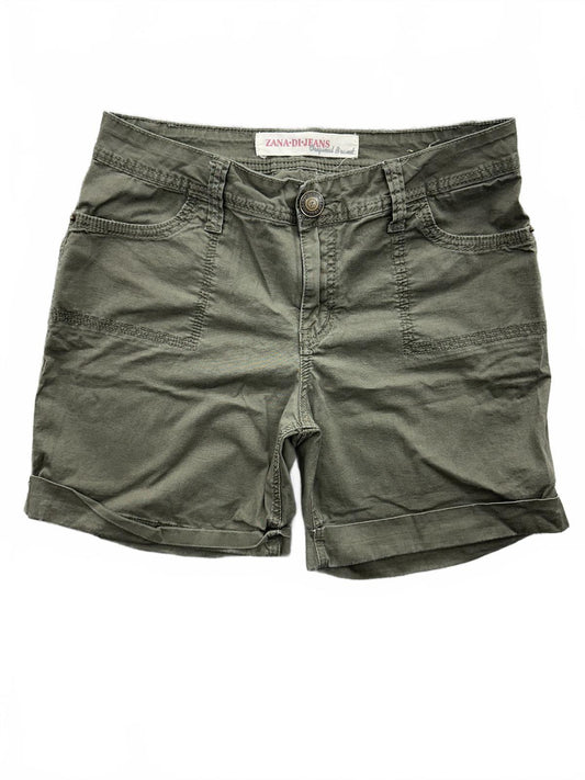 Zana Di Jeans Olive Green Cargo Shorts Casual Rolled Hem