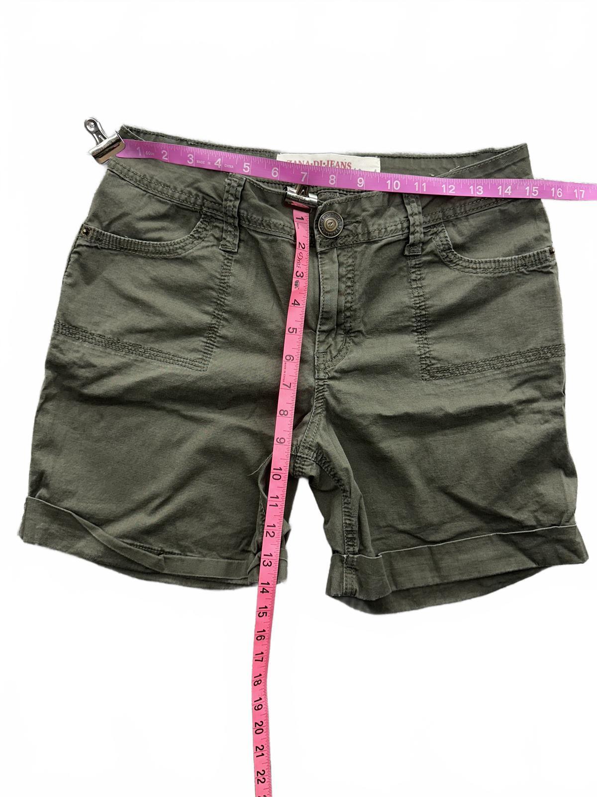 Zana Di Jeans Olive Green Cargo Shorts Casual Rolled Hem