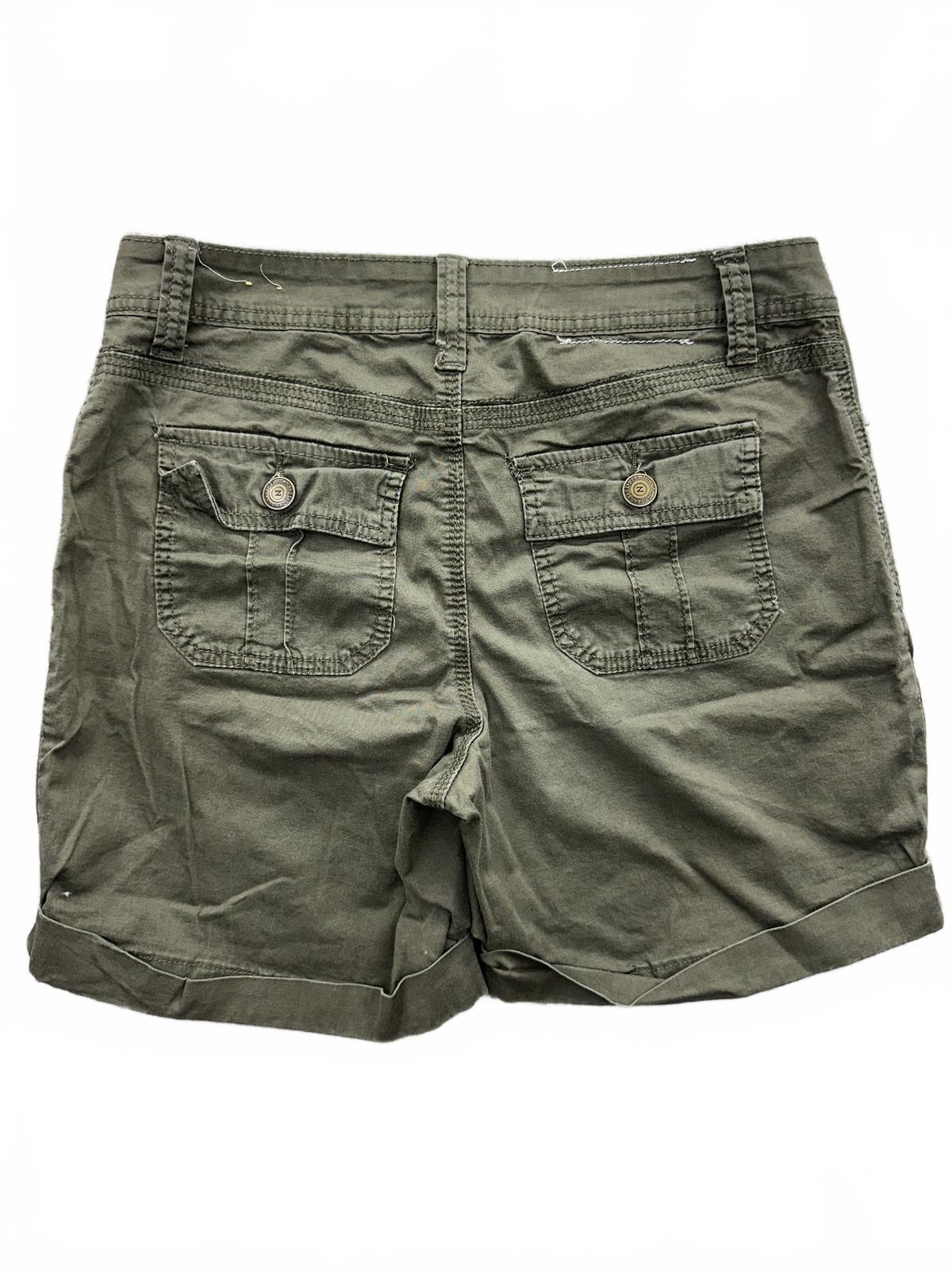 Zana Di Jeans Olive Green Cargo Shorts Casual Rolled Hem