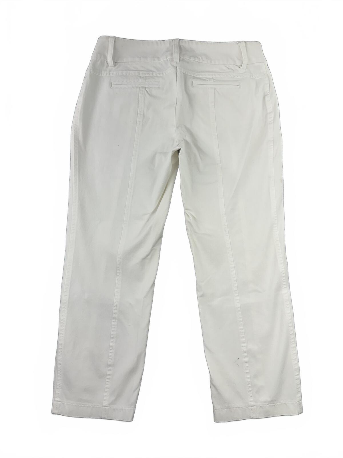 INC International Concepts Cream Stretch Cropped Trouser Pants Y2K Minimalist