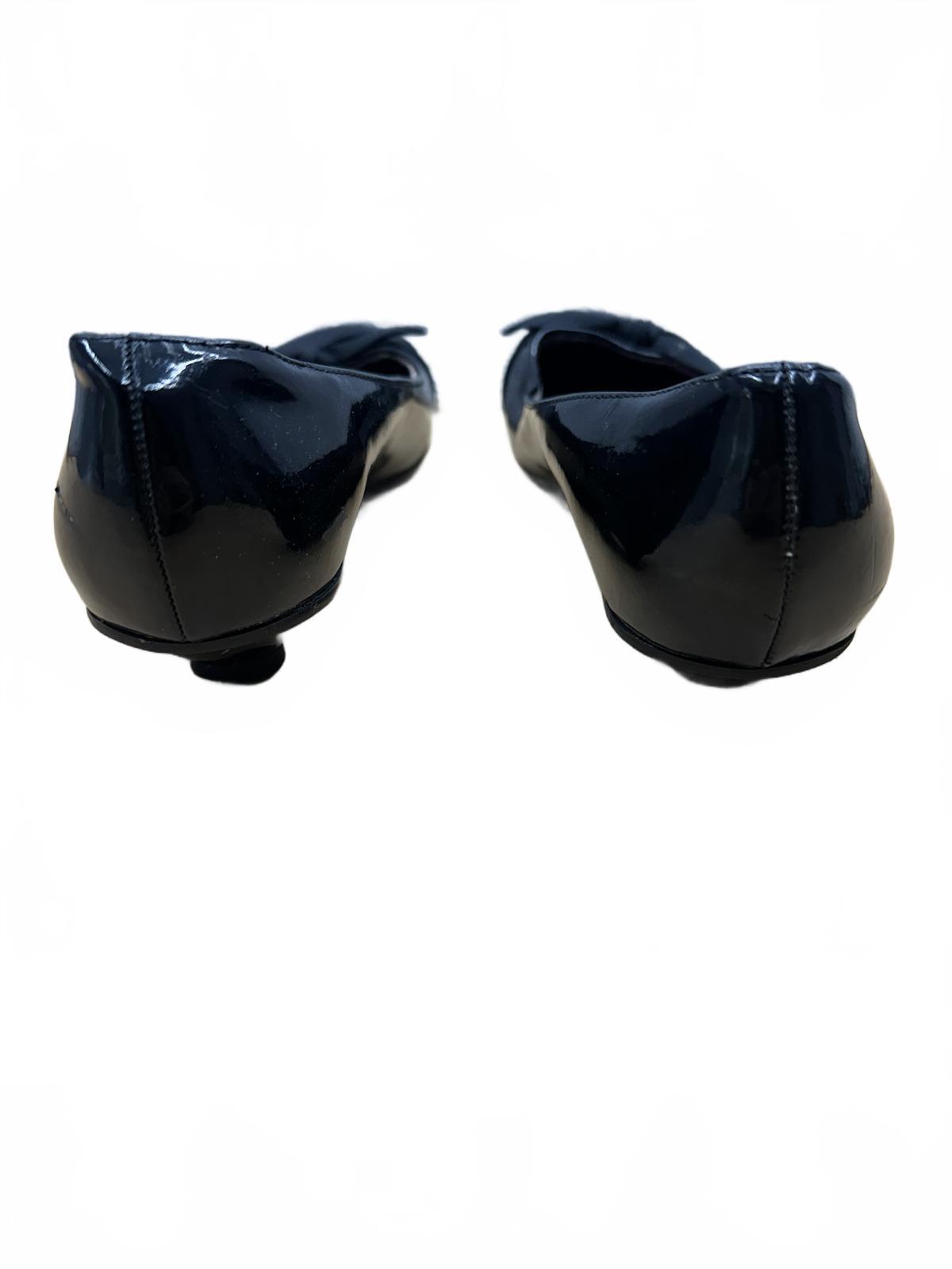 American Eagle Black Patent Flats with Bow Detail