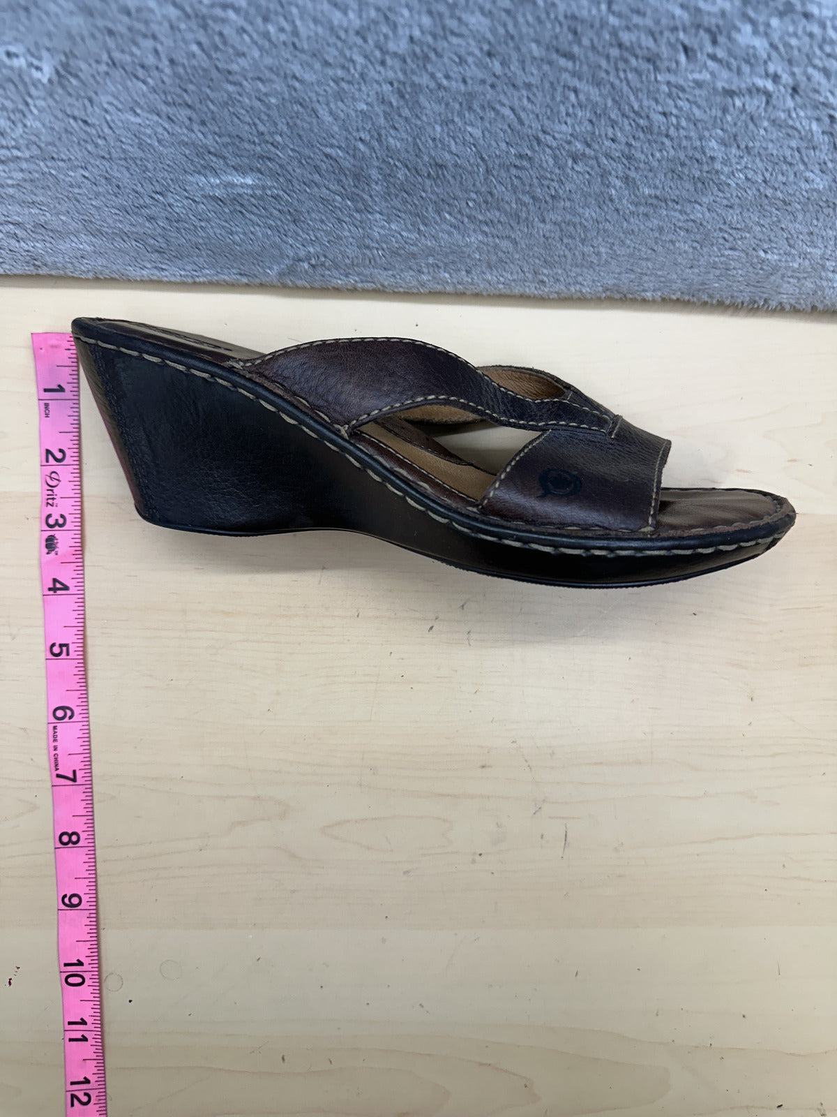 Born Brown Leather Wedge Sandals Classic Summer