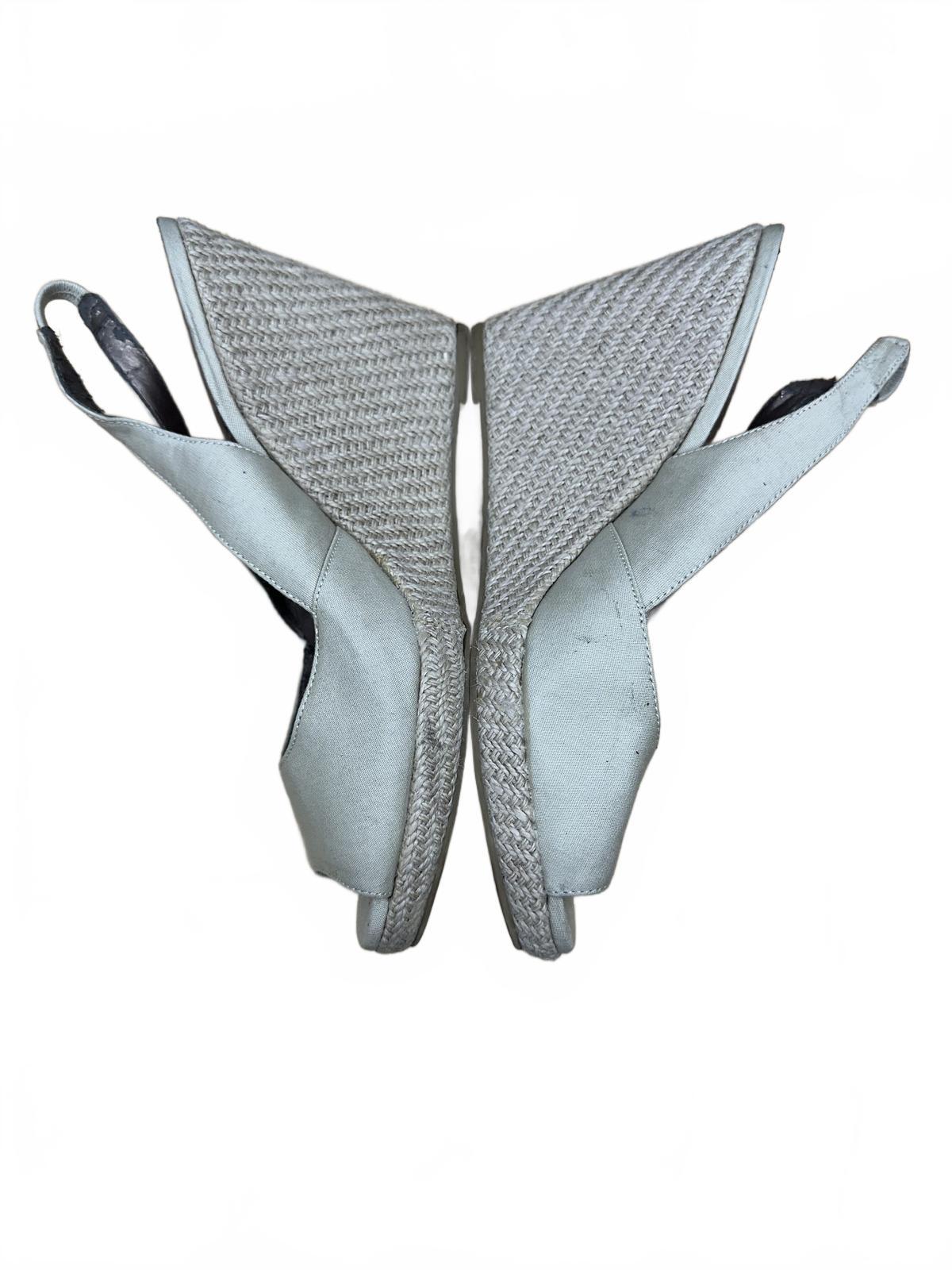 Moda International White Espadrille Wedge Slingback Sandals