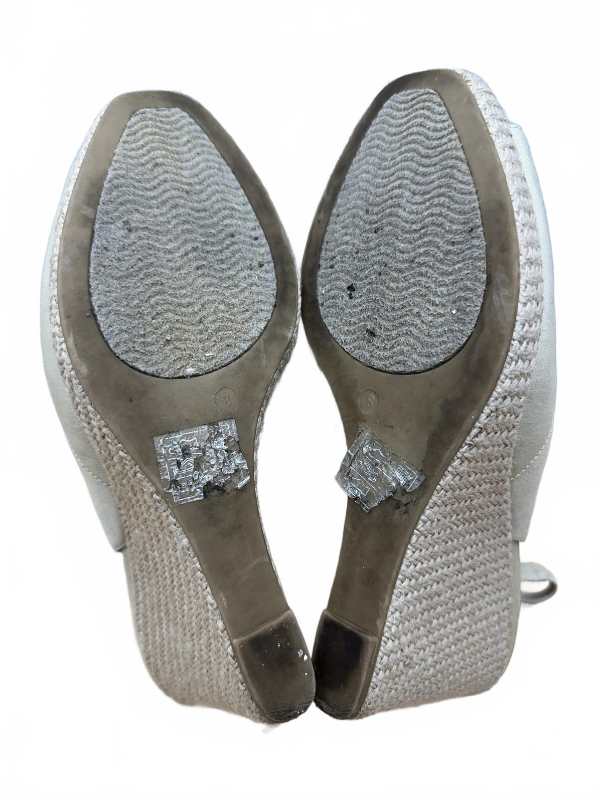 Moda International White Espadrille Wedge Slingback Sandals