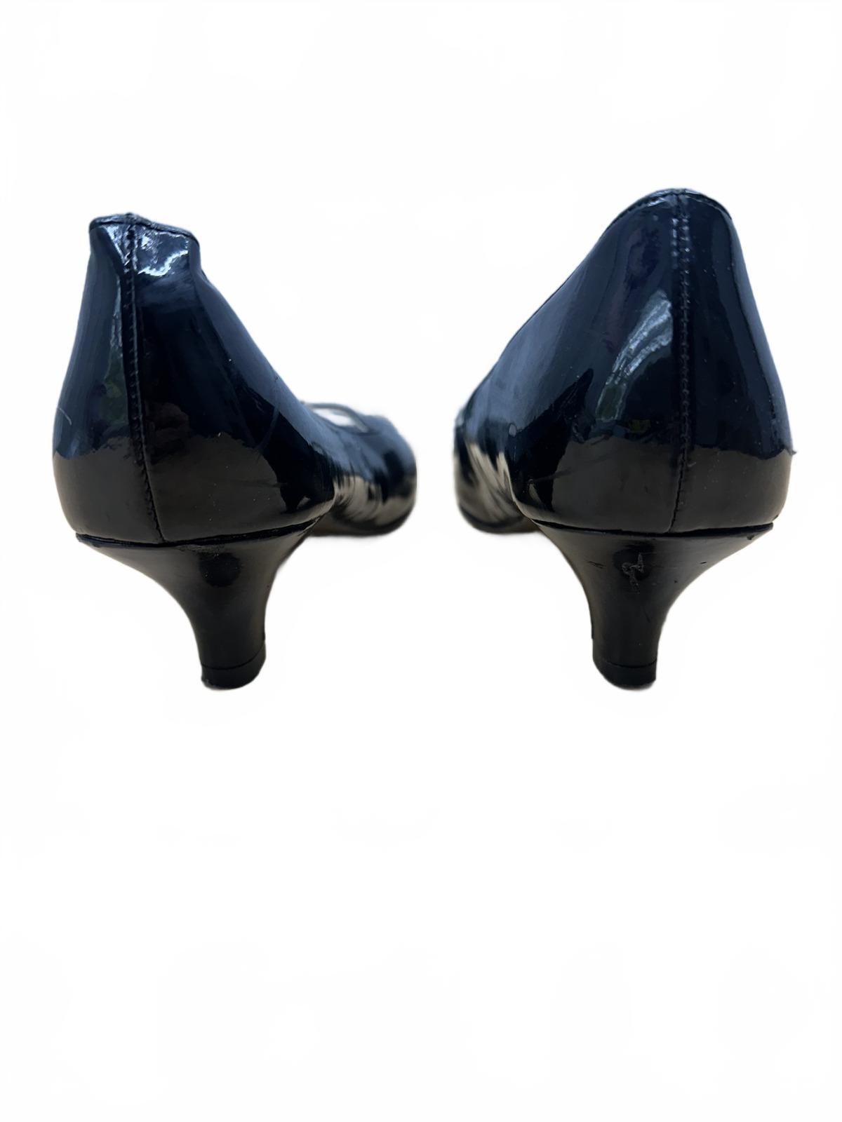 SMARTfit Black Patent Leather Peep Toe Mary Jane Heels