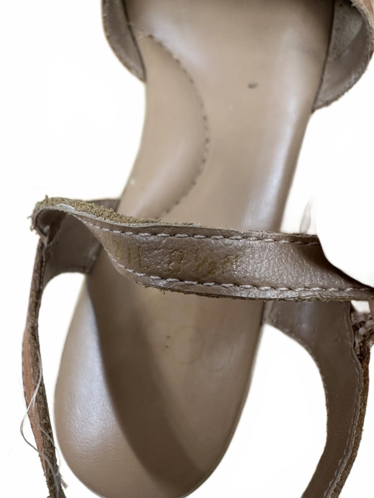 Brown Leather Woven Ankle Strap Sandals Boho Y2K Summer