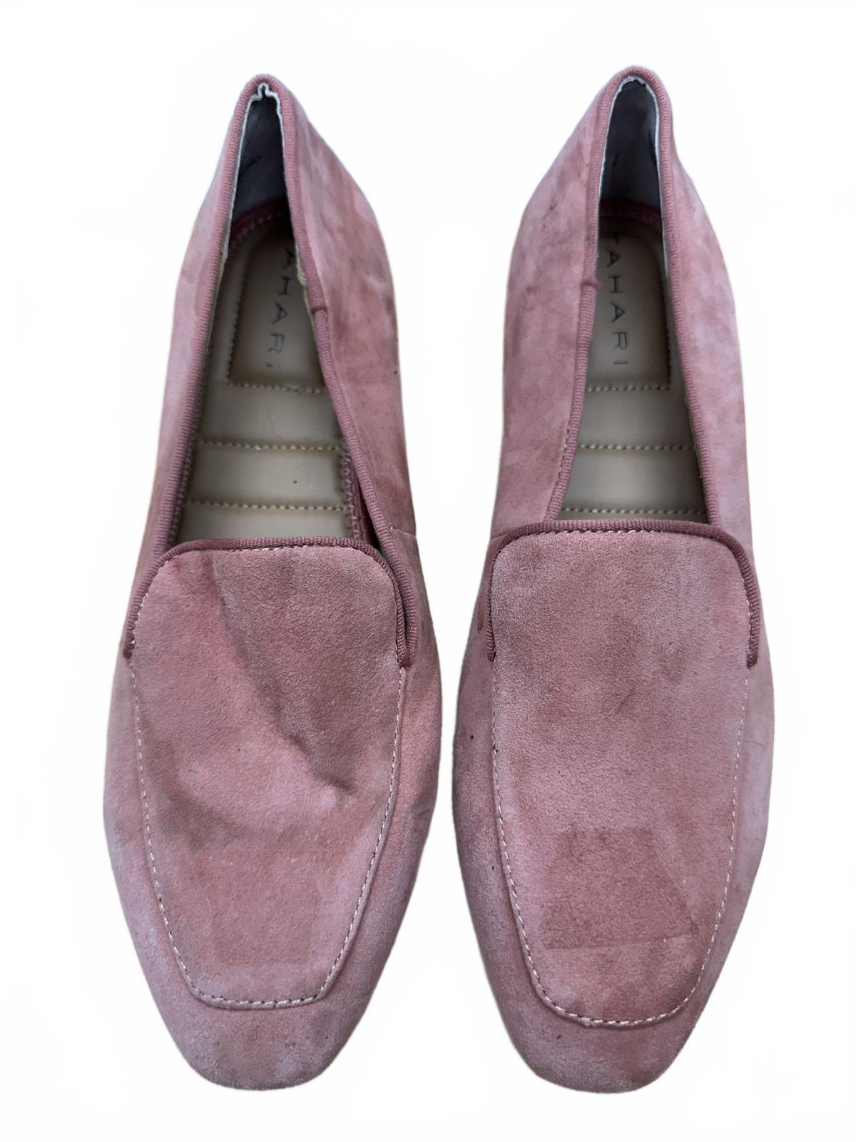 Tahari Pink Suede Loafers Classic Vintage Style