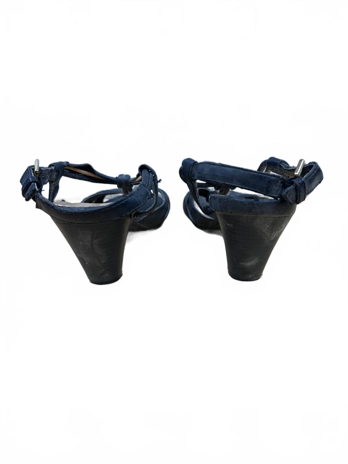 Croft & Barrow Black Strappy Slingback Heels Y2K Style Mid Heel Open Toe