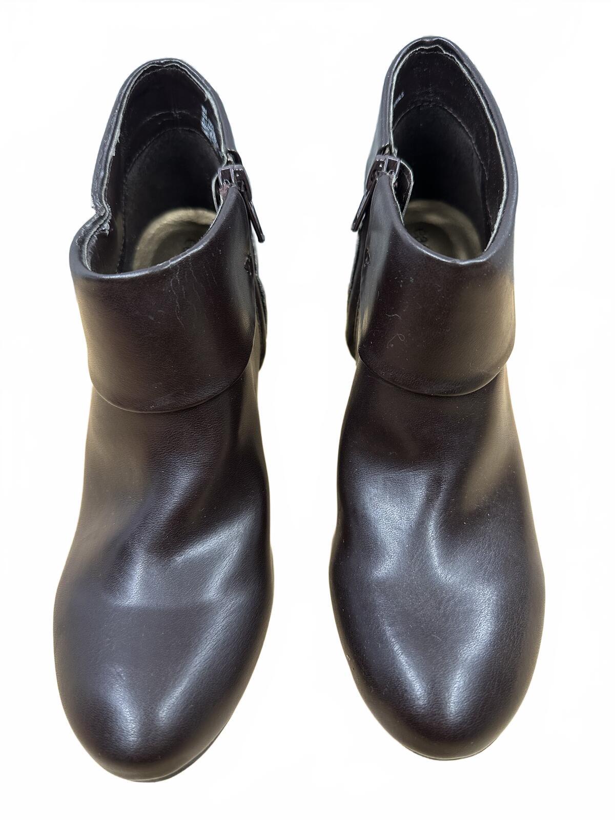 East 5th Black Ankle Booties Heeled Zip Booties