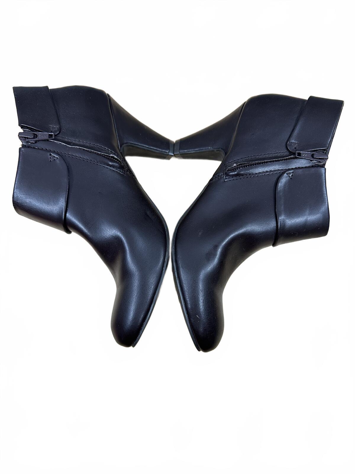 East 5th Black Ankle Booties Heeled Zip Booties