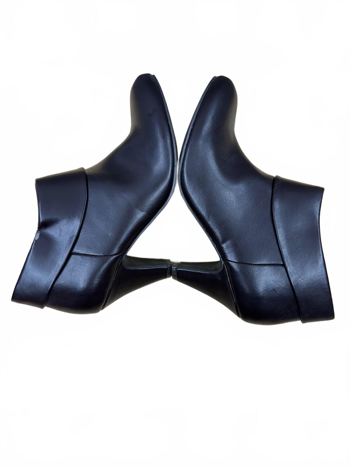 East 5th Black Ankle Booties Heeled Zip Booties