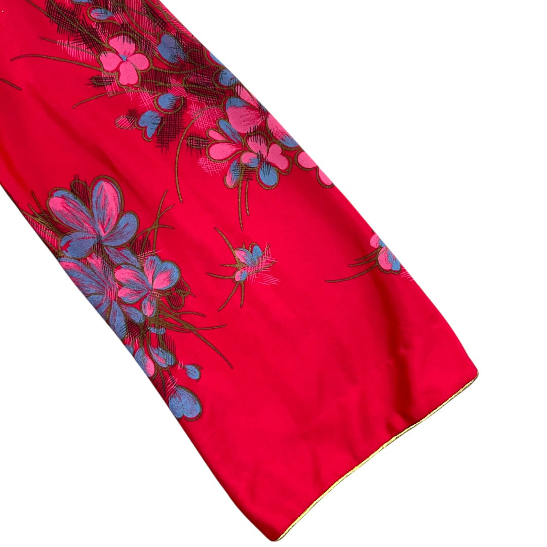 Vintage TV Loungers Floral Mandarin Collar Blouse