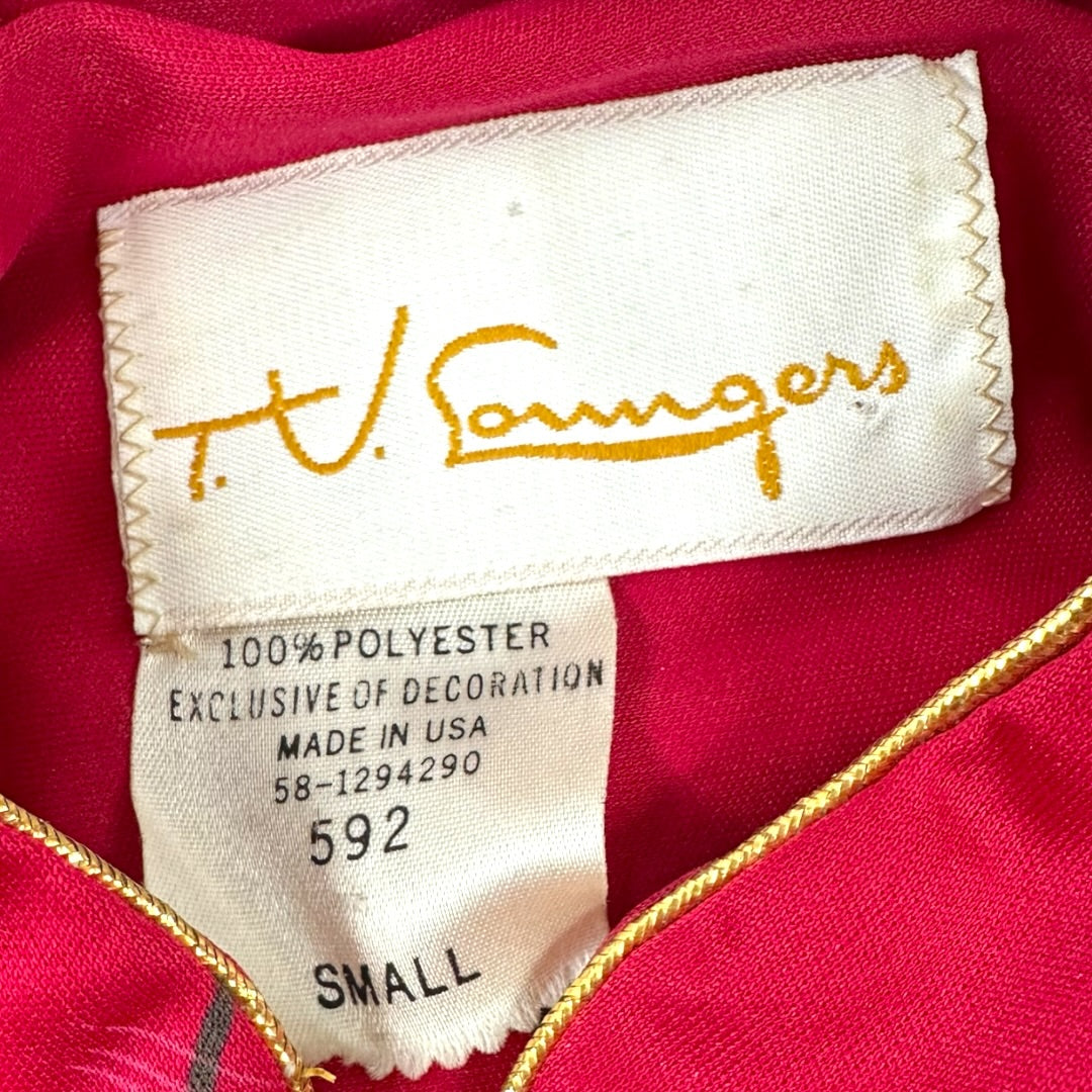 Vintage TV Loungers Floral Mandarin Collar Blouse