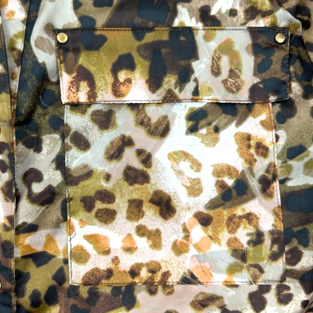 Calvin Klein Leopard Print Long Sleeve Button Down Shirt