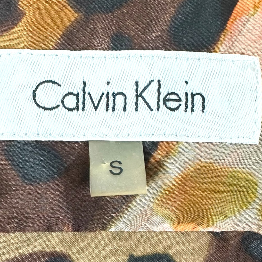 Calvin Klein Leopard Print Long Sleeve Button Down Shirt
