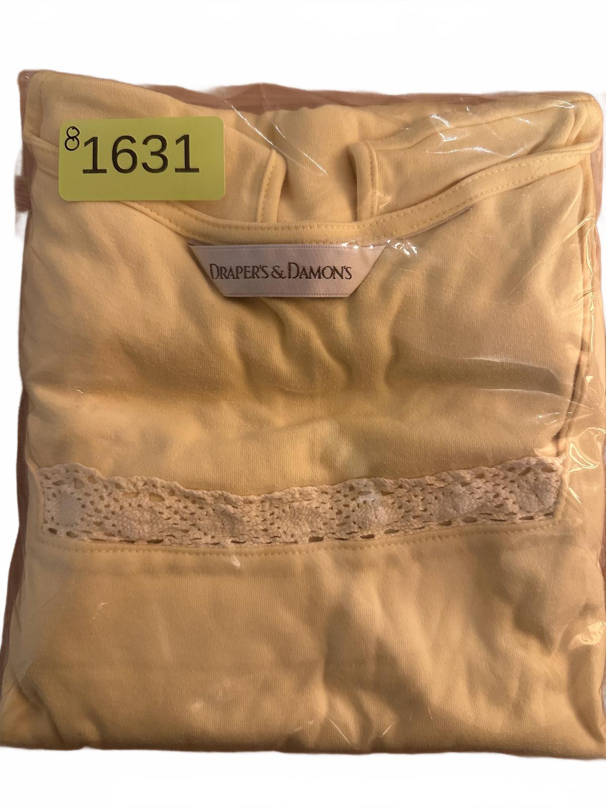 Draper's & Damon's Yellow Lace Trim Tank Top Vintage Inspired Summer Top
