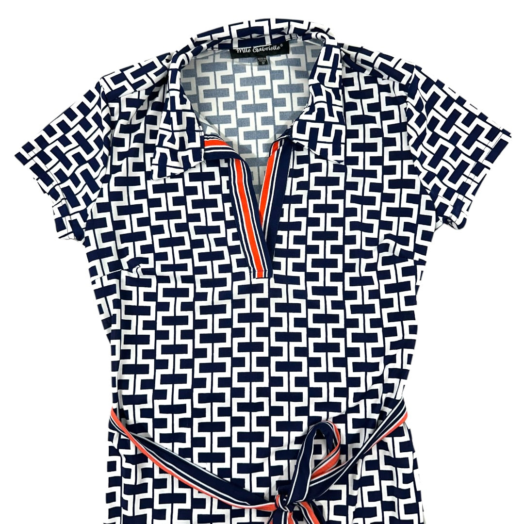 Mlle Gabrielle Geometric Print Short Sleeve Dress