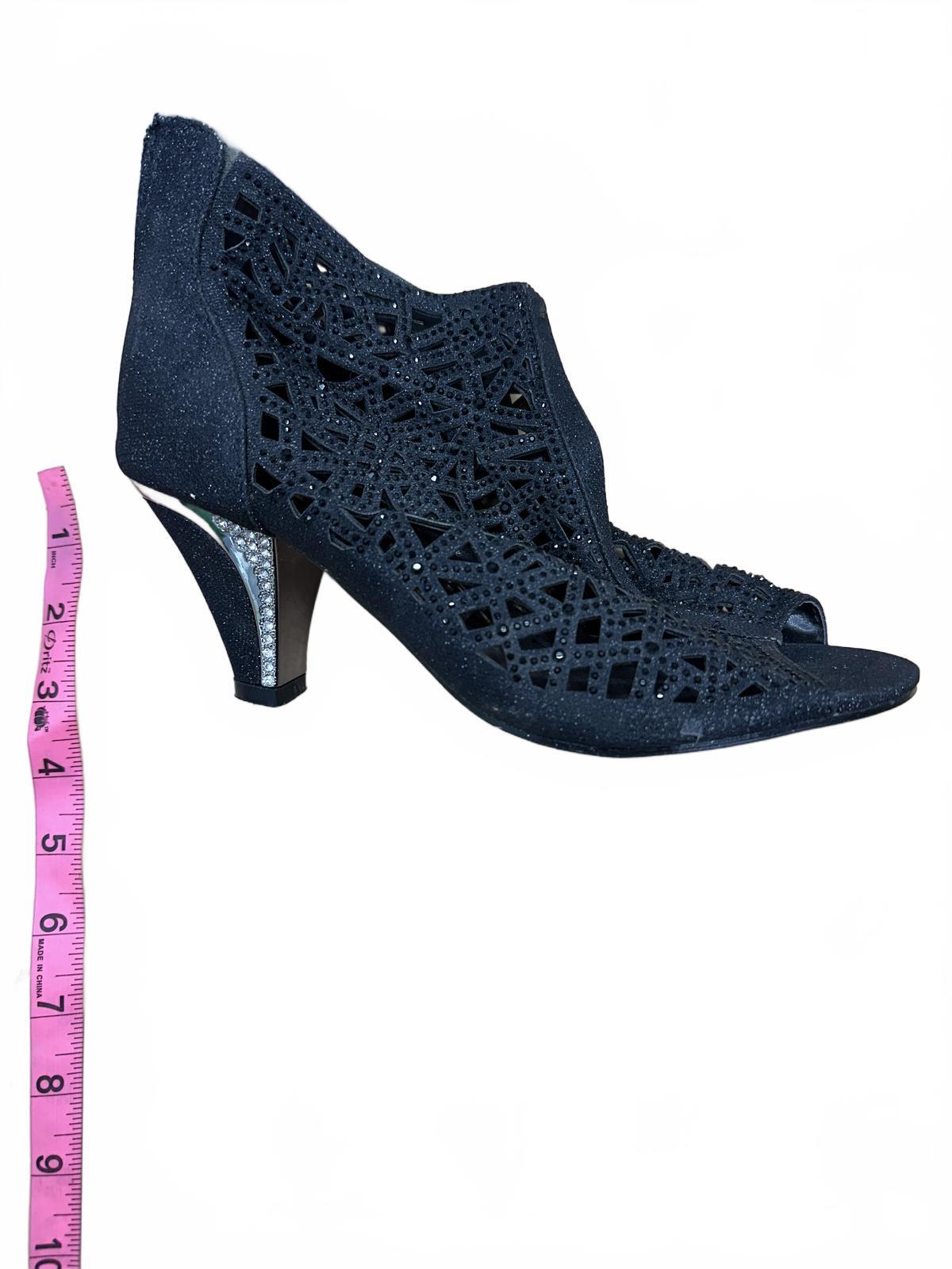 Valenti Franco Black Cutout Peep Toe Heeled Booties