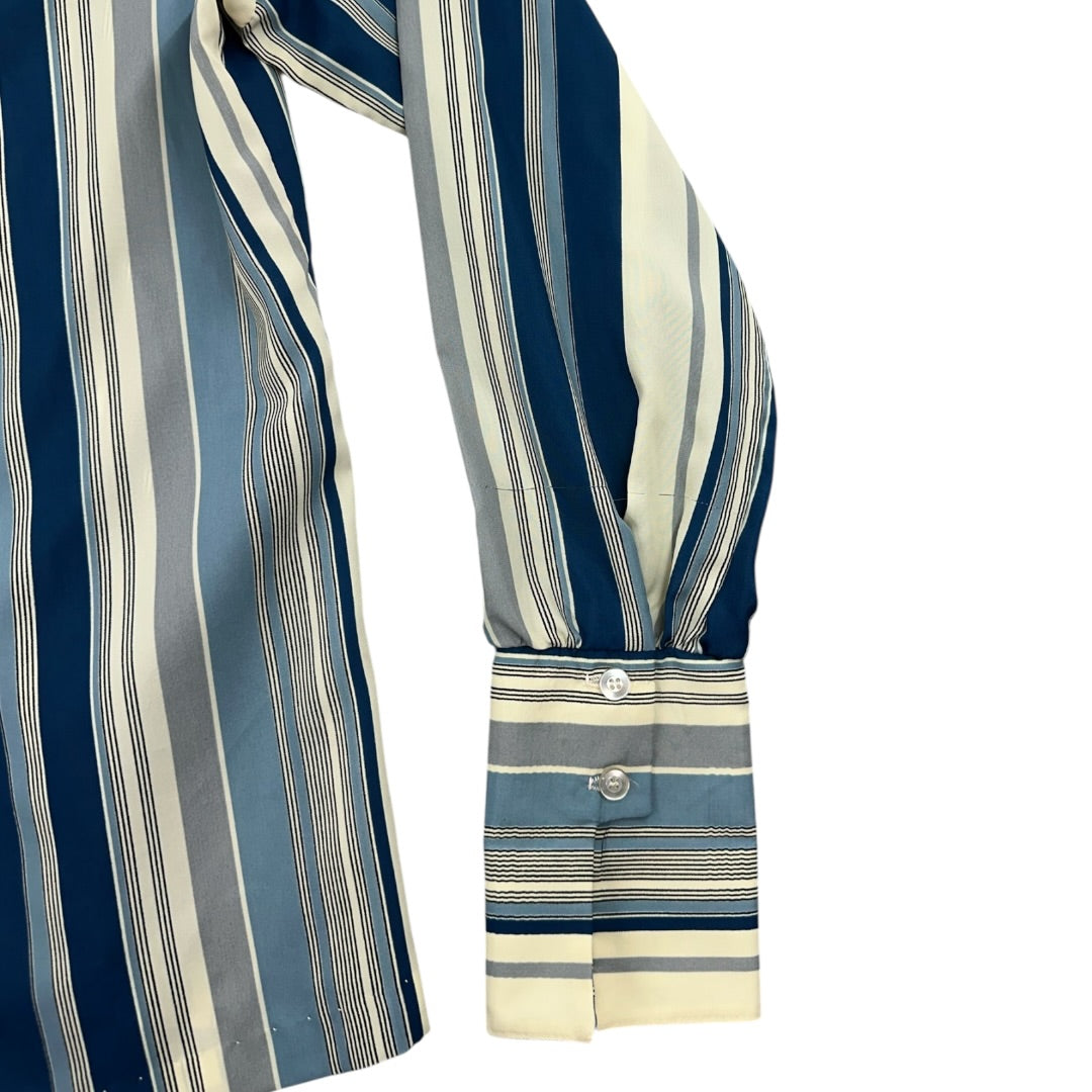 Vintage Terry Striped Button Down Shirt
