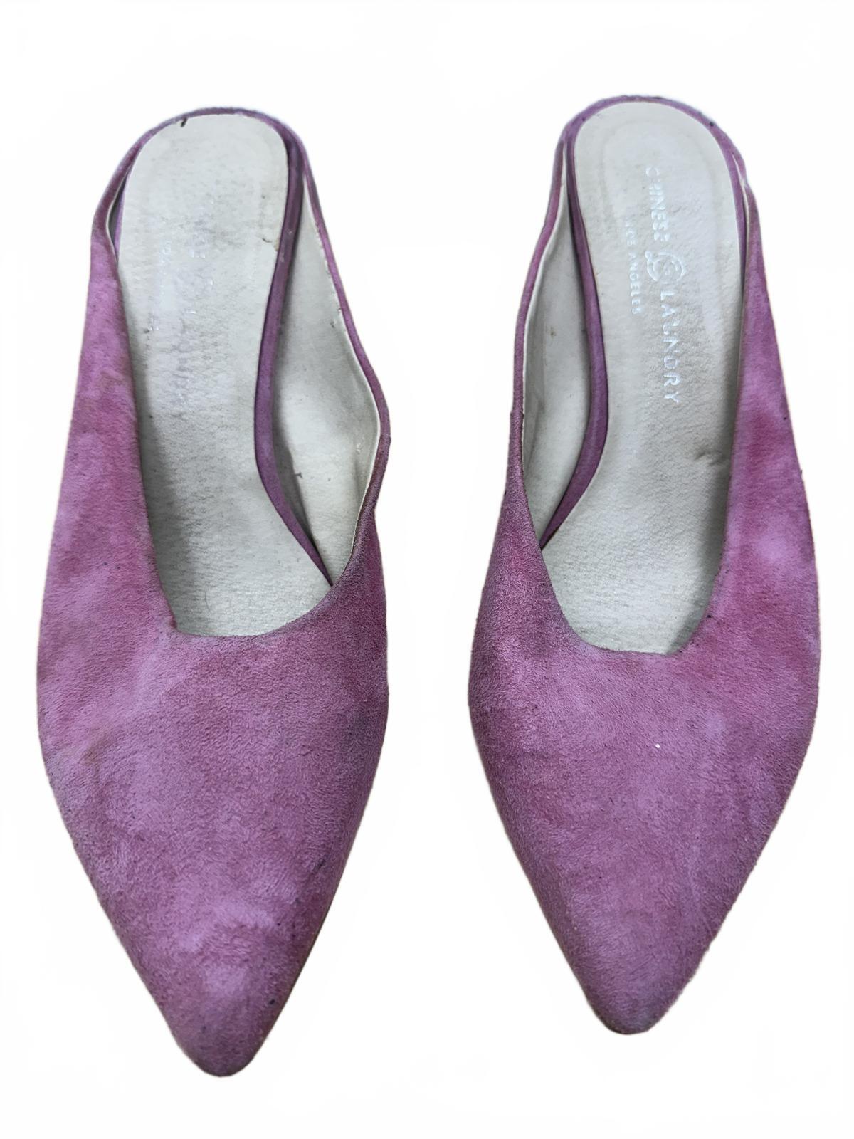 Chinese Laundry Pink Suede Kitten Heel Mules