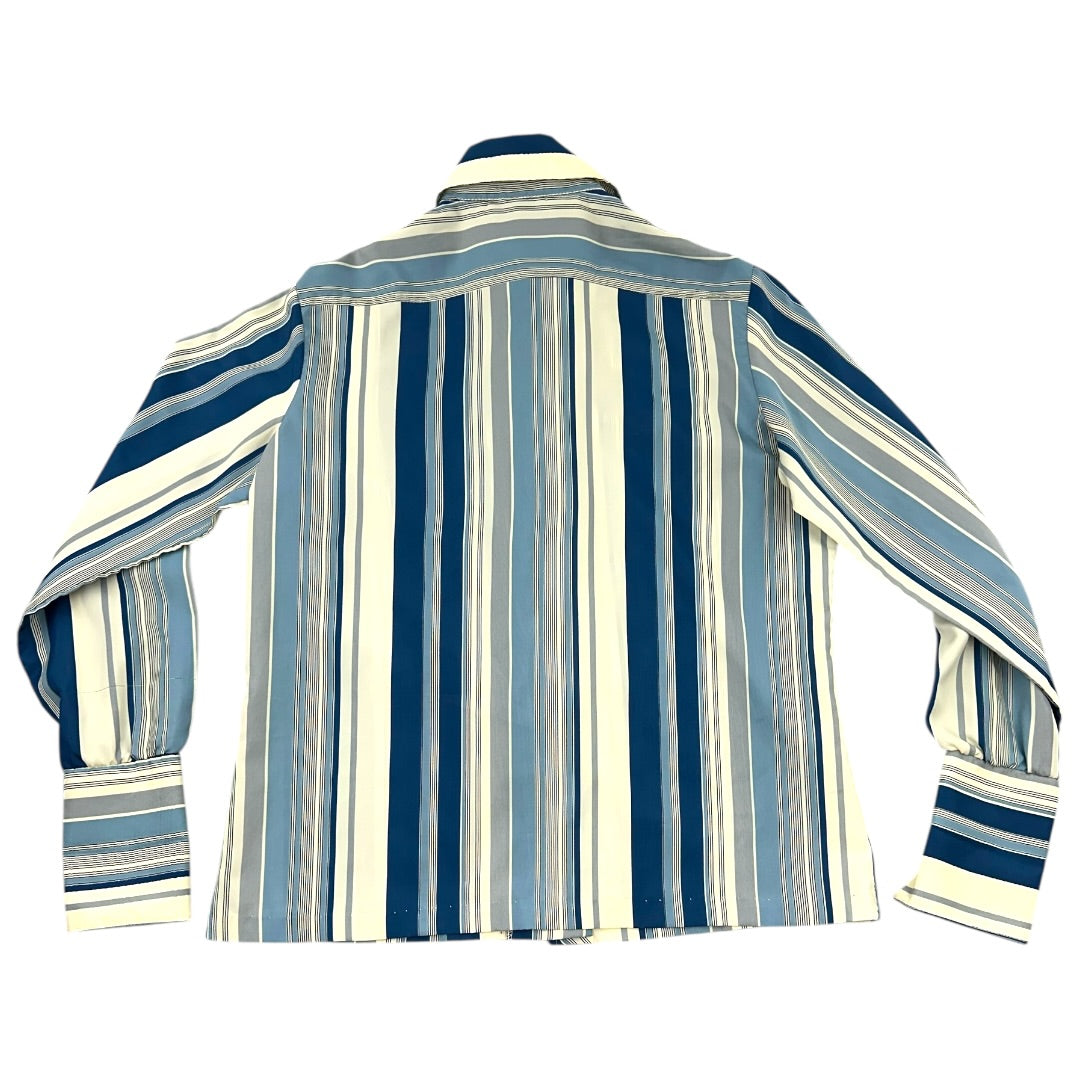 Vintage Terry Striped Button Down Shirt