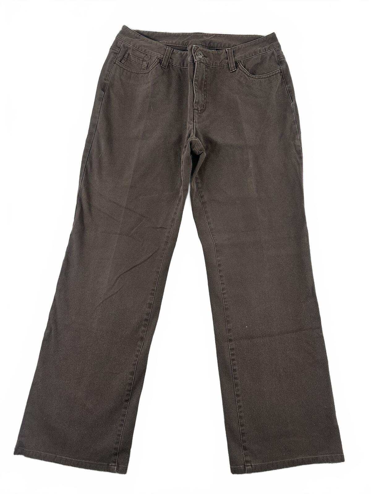 Amber Sun Vintage Wide Leg Jeans High Waist Brown Gray Cotton Denim