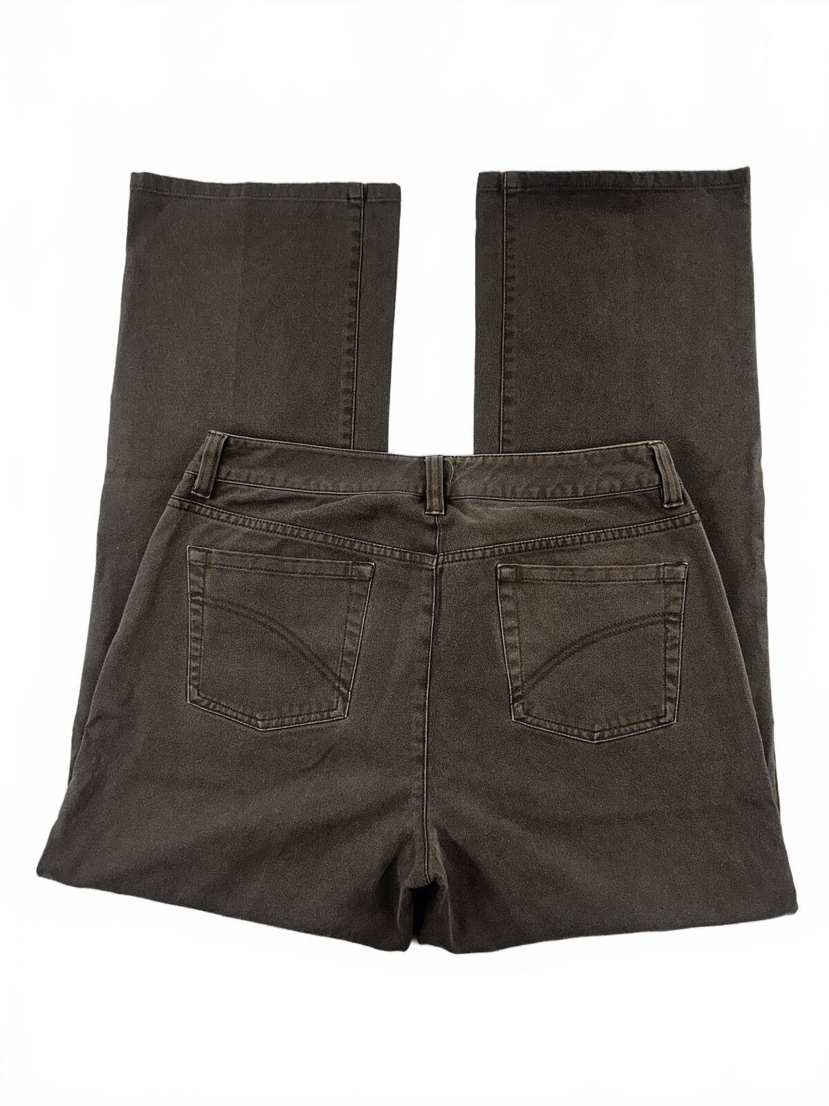 Amber Sun Vintage Wide Leg Jeans High Waist Brown Gray Cotton Denim