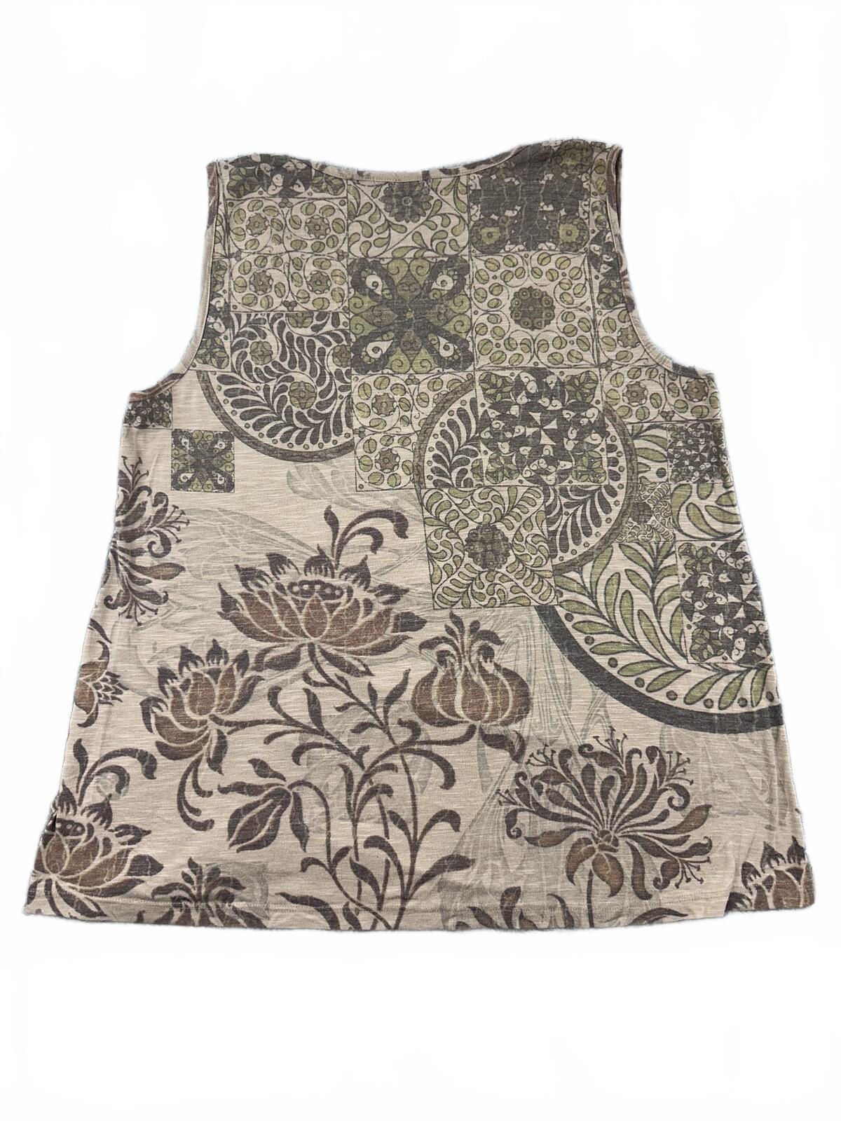 apt 9 Vintage Inspired Floral Patchwork Sleeveless Top Bohemian