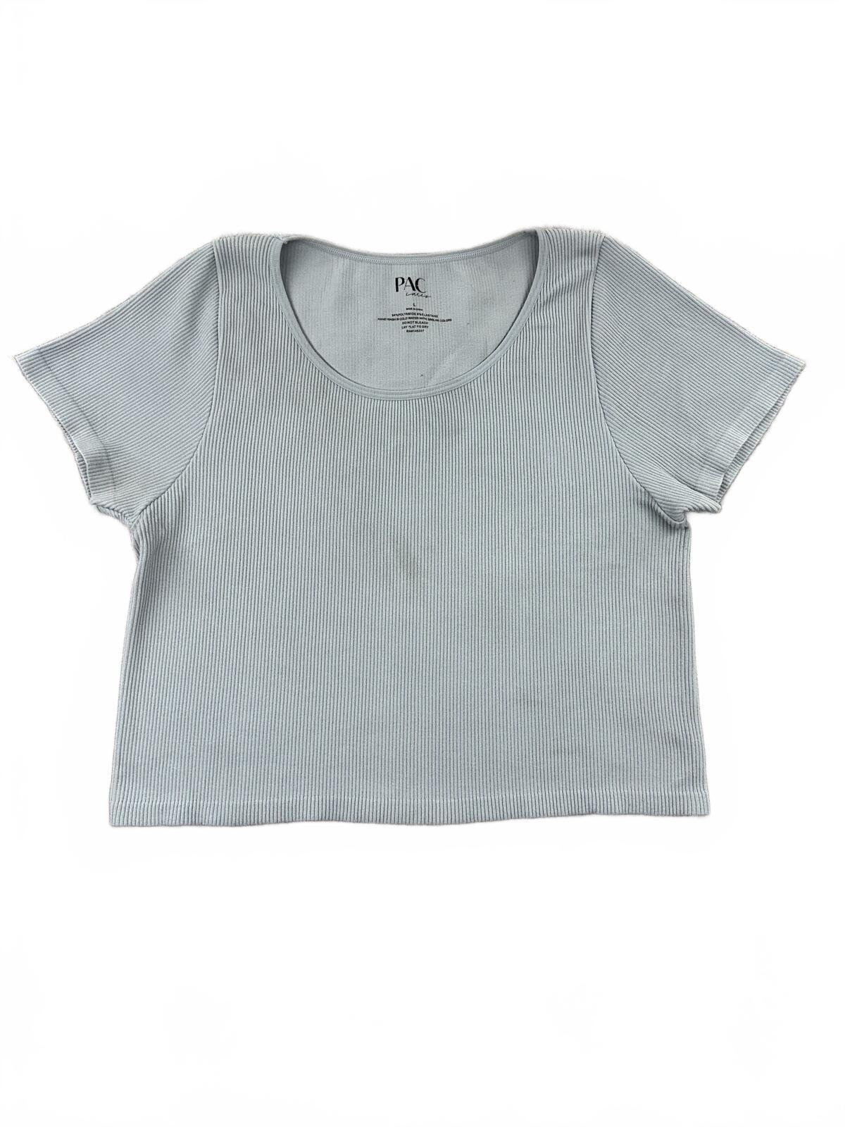 PAC Cares Light Blue Ribbed Crop Top