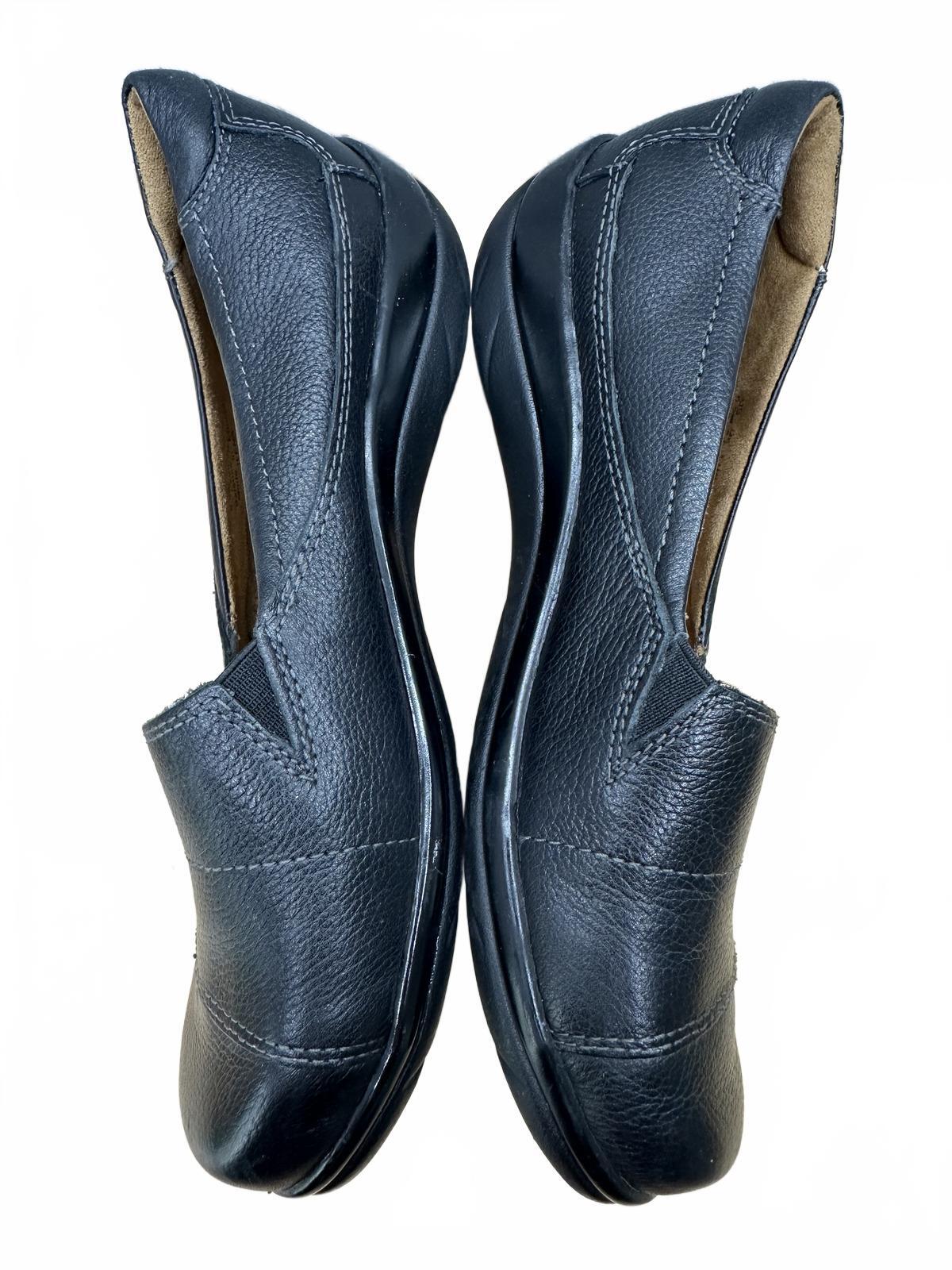 Natural Soul Black Leather Slip On Loafers Comfortable Casual Shoes