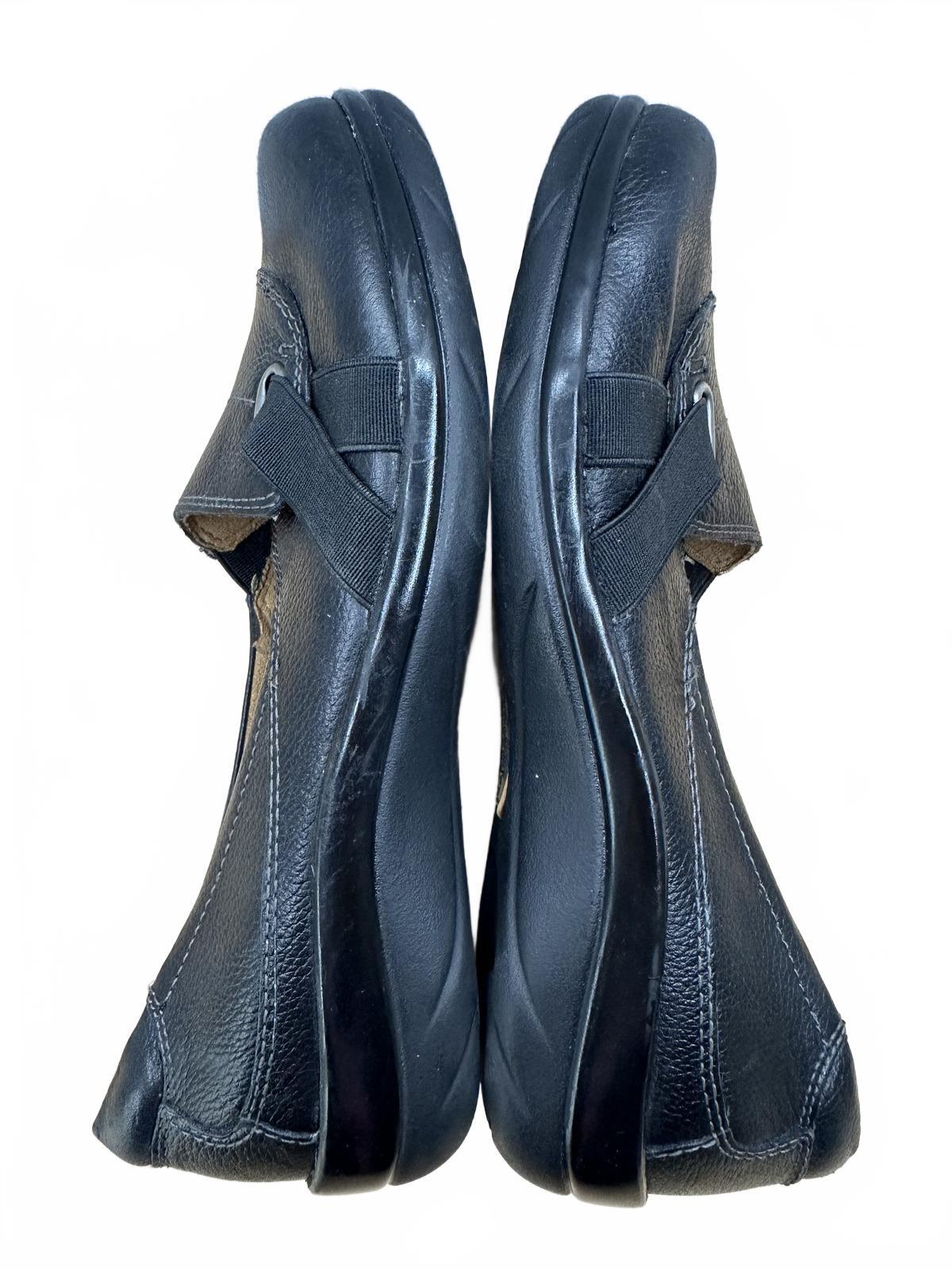 Natural Soul Black Leather Slip On Loafers Comfortable Casual Shoes