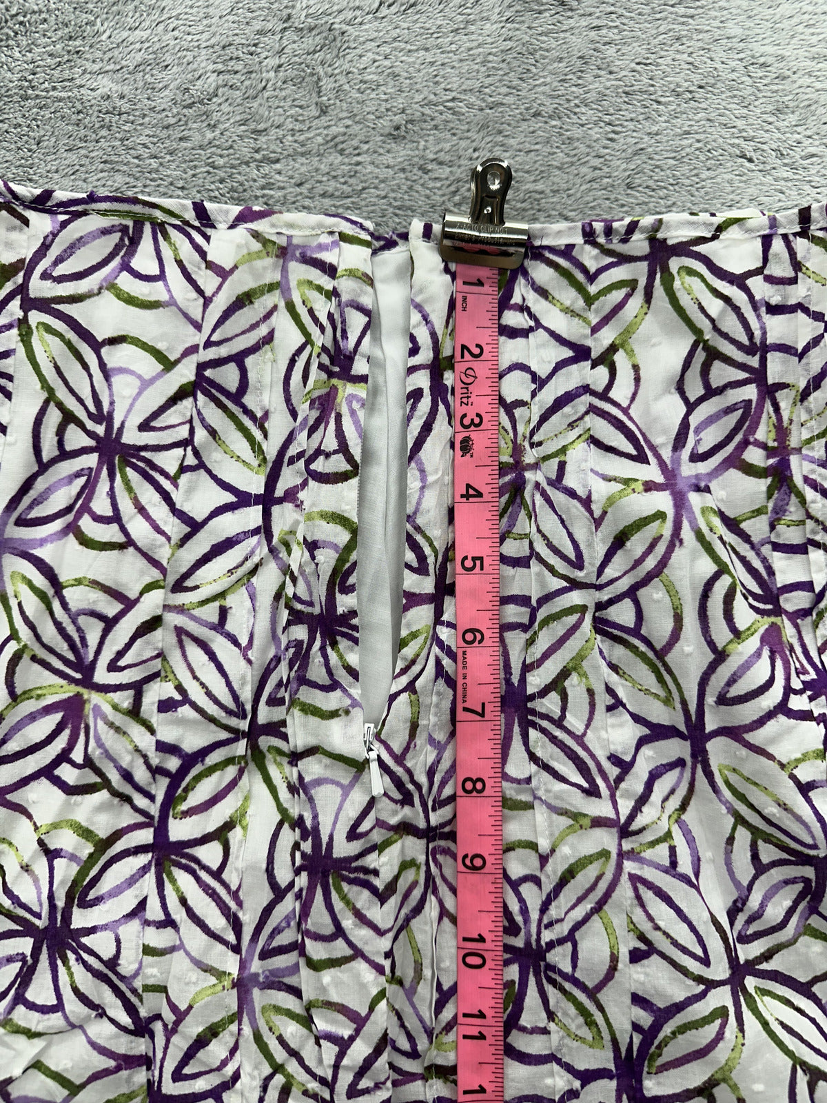 NWT Christopher & Banks Vintage Inspired Floral A Line Skirt White Purple Green