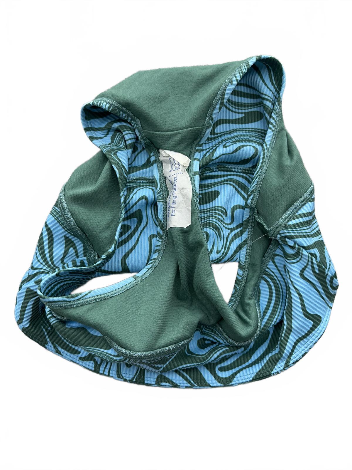 NWT Nike Swim High Waist Bikini Bottoms Blue Green Swirl Y2K Retro Sustainable