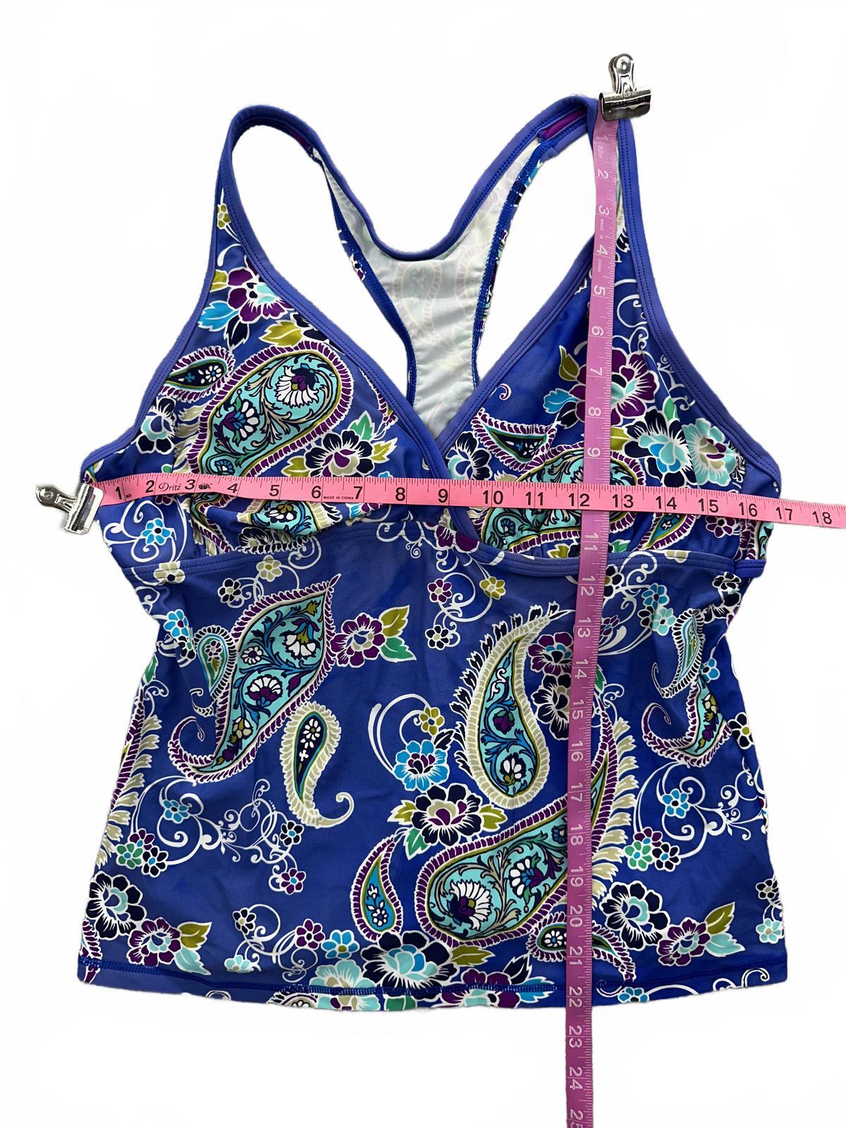 Sonoma Life + Style Blue Paisley Racerback Tankini Top