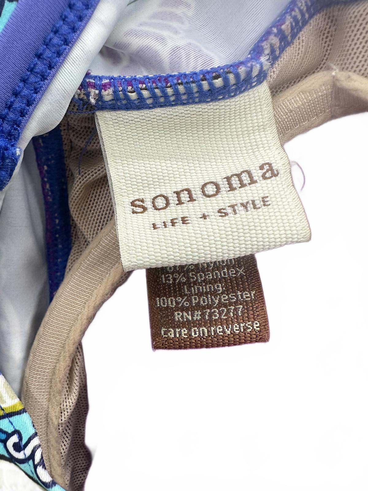 Sonoma Life + Style Blue Paisley Racerback Tankini Top